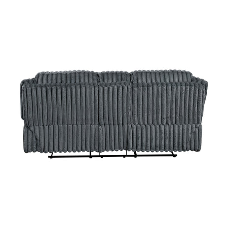 Goodland Dark Gray Double Reclining Loveseat w/ Center Console - Ornate Home