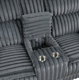 Goodland Dark Gray Double Reclining Loveseat w/ Center Console - Ornate Home