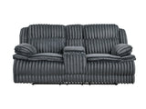 Goodland Dark Gray Double Reclining Loveseat w/ Center Console - Ornate Home