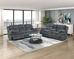 Goodland Dark Gray Double Reclining Loveseat w/ Center Console - Ornate Home