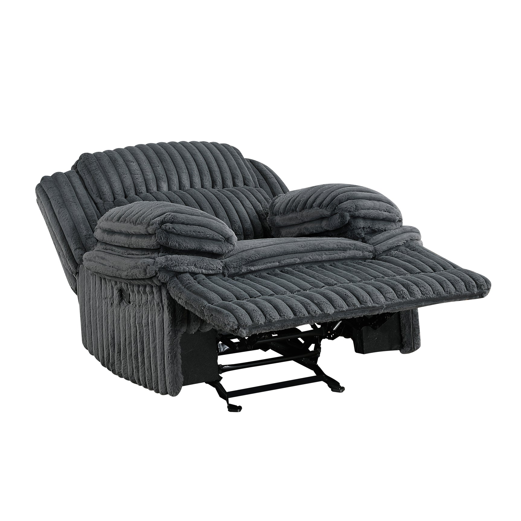 Goodland Dark Gray Glider Reclining Chair - Ornate Home
