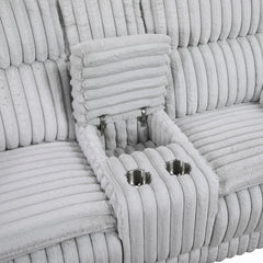 Goodland Gray Double Reclining Loveseat w/ Center Console - Ornate Home