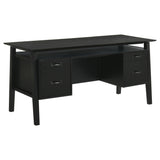 Goodson Black 64-inch 4-Drawer Double Pedestal Computer Desk - Ornate Home