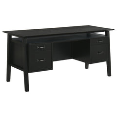 Goodson Black 64-inch 4-Drawer Double Pedestal Computer Desk - Ornate Home