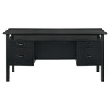 Goodson Black 64-inch 4-Drawer Double Pedestal Computer Desk - Ornate Home