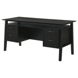 Goodson Black 64-inch 4-Drawer Double Pedestal Computer Desk - Ornate Home