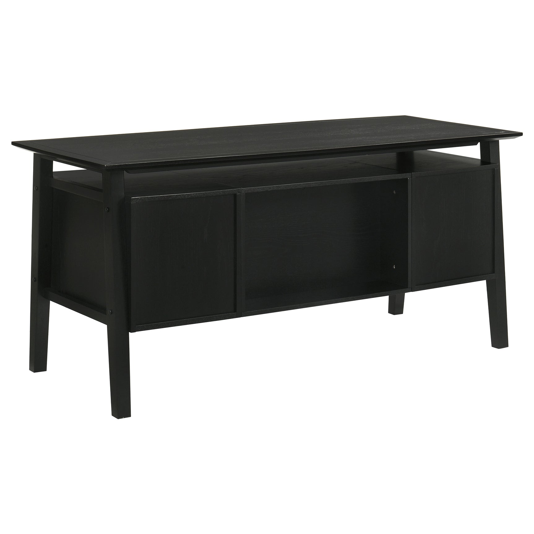 Goodson Black 64-inch 4-Drawer Double Pedestal Computer Desk - Ornate Home