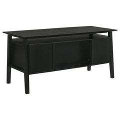 Goodson Black 64-inch 4-Drawer Double Pedestal Computer Desk - Ornate Home