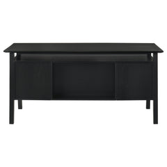 Goodson Black 64-inch 4-Drawer Double Pedestal Computer Desk - Ornate Home