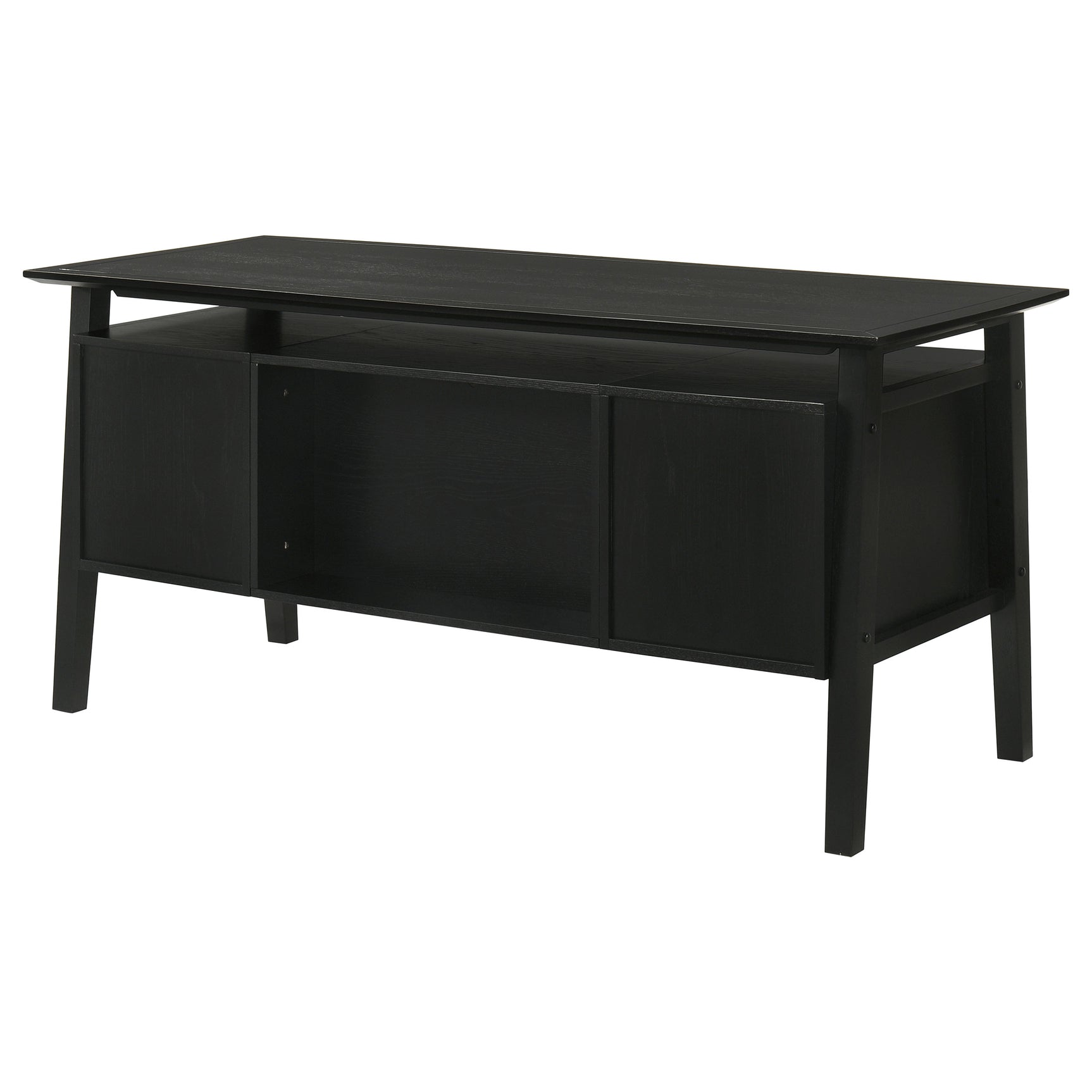 Goodson Black 64-inch 4-Drawer Double Pedestal Computer Desk - Ornate Home