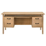 Goodson Distressed Light Brown 64-inch 4-Drawer Double Pedestal Computer Desk - Ornate Home