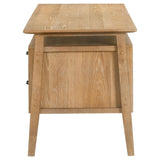 Goodson Distressed Light Brown 64-inch 4-Drawer Double Pedestal Computer Desk - Ornate Home