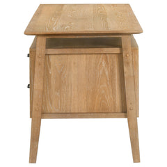 Goodson Distressed Light Brown 64-inch 4-Drawer Double Pedestal Computer Desk - Ornate Home