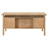 Goodson Distressed Light Brown 64-inch 4-Drawer Double Pedestal Computer Desk - Ornate Home