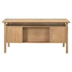 Goodson Distressed Light Brown 64-inch 4-Drawer Double Pedestal Computer Desk - Ornate Home