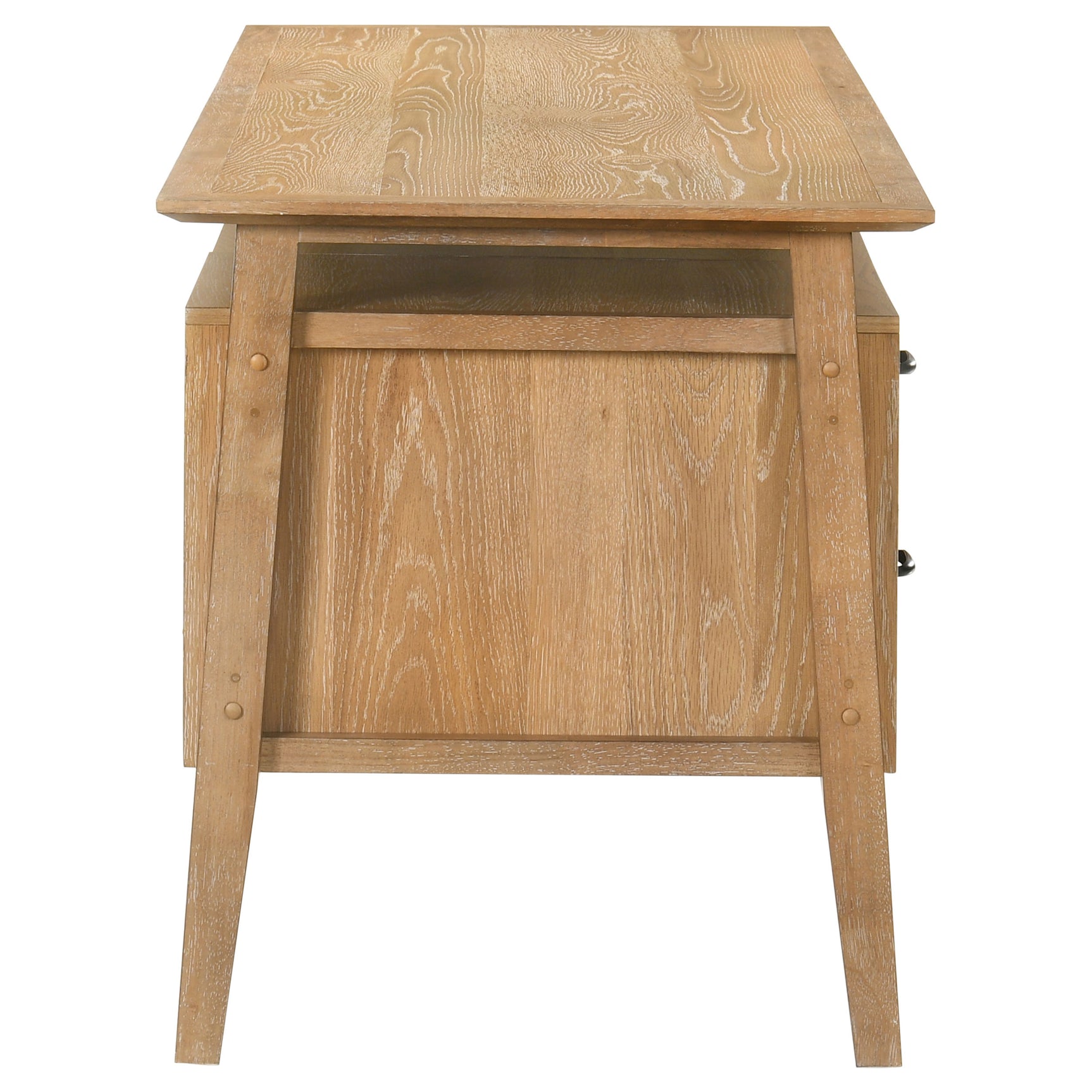 Goodson Distressed Light Brown 64-inch 4-Drawer Double Pedestal Computer Desk - Ornate Home