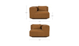 Goodwin Cognac Corner Chair - Ornate Home