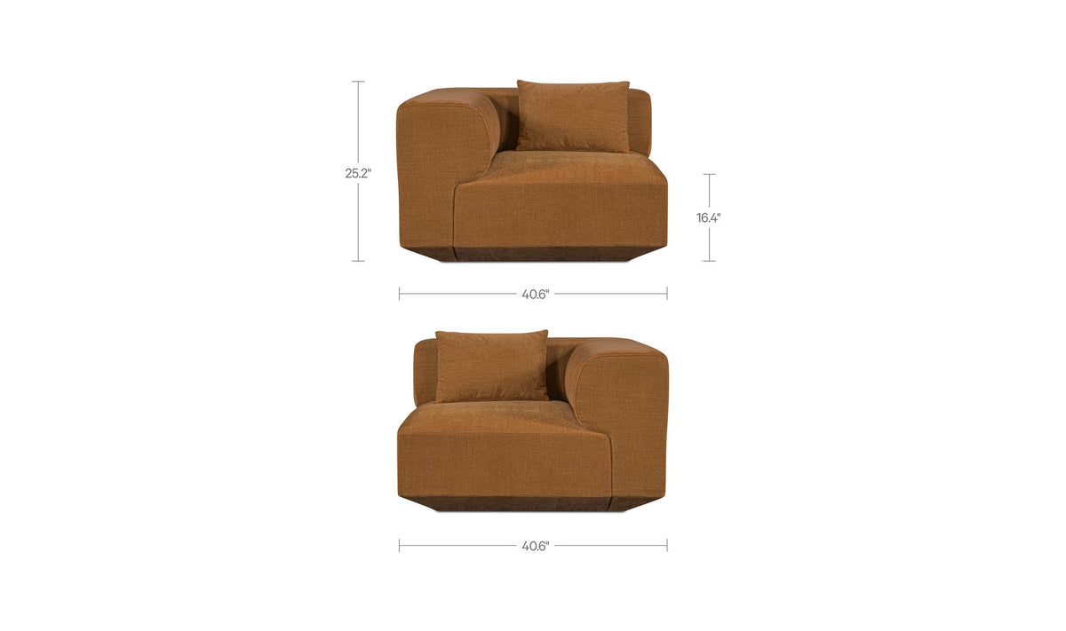 Goodwin Cognac Corner Chair - Ornate Home