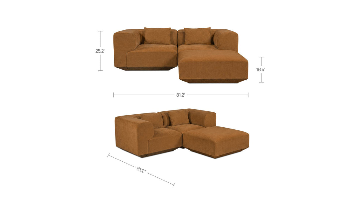 Goodwin Cognac Nook Modular Sectional - Ornate Home