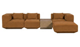 Goodwin Cognac With Side Table Lounge Modular Sectional - Ornate Home