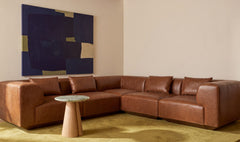 Goodwin Dark Brown Leather Classic L Modular Sectional - Ornate Home