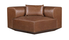 Goodwin Dark Brown Leather Corner Chair - Ornate Home
