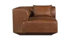 Goodwin Dark Brown Leather Corner Chair - Ornate Home