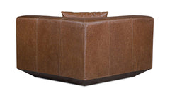 Goodwin Dark Brown Leather Corner Chair - Ornate Home