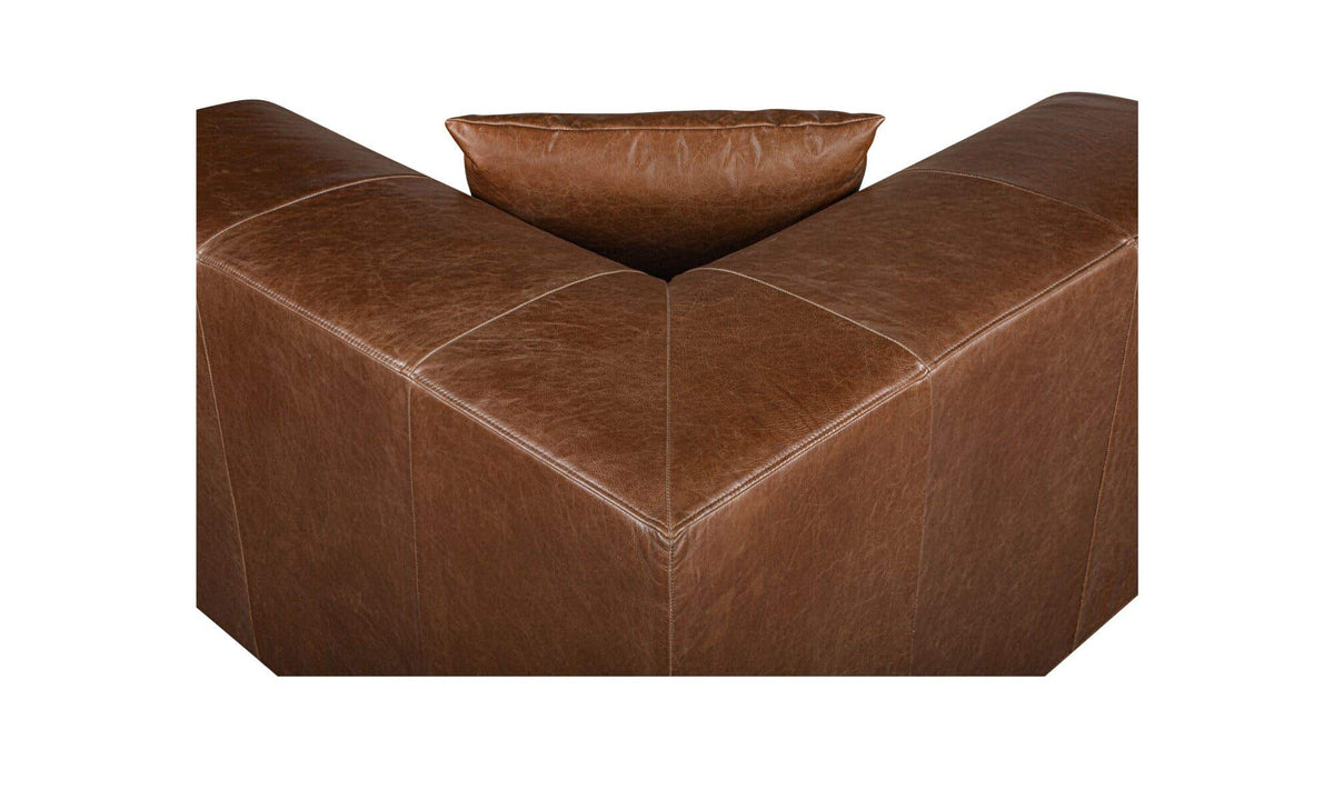 Goodwin Dark Brown Leather Corner Chair - Ornate Home