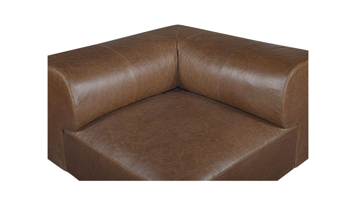 Goodwin Dark Brown Leather Corner Chair - Ornate Home