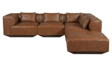 Goodwin Dark Brown Leather Dream Modular Sectional - Ornate Home