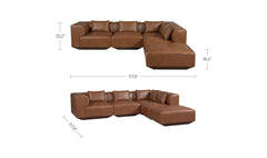 Goodwin Dark Brown Leather Dream Modular Sectional - Ornate Home