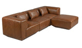 Goodwin Dark Brown Leather Lounge Modular Sectional - Ornate Home