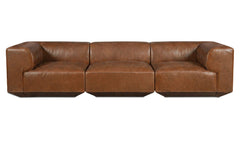 Goodwin Dark Brown Leather Modular Sofa - Ornate Home