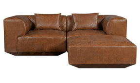 Goodwin Dark Brown Leather Nook Modular Sectional - Ornate Home