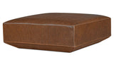 Goodwin Dark Brown Leather Ottoman - Ornate Home