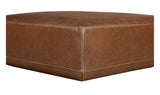 Goodwin Dark Brown Leather Ottoman - Ornate Home