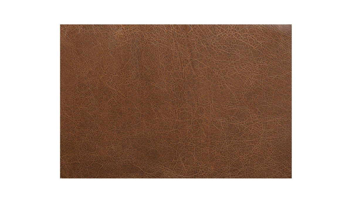 Goodwin Dark Brown Leather Ottoman - Ornate Home