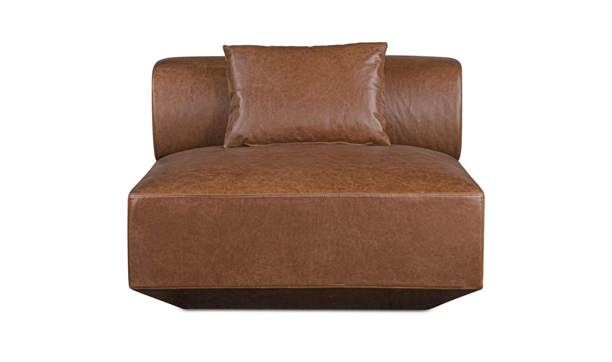Goodwin Dark Brown Leather Slipper Chair - Ornate Home