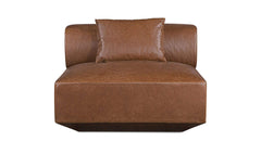 Goodwin Dark Brown Leather Slipper Chair - Ornate Home
