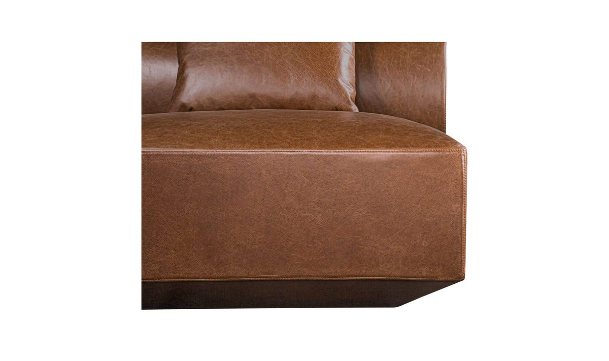 Goodwin Dark Brown Leather Slipper Chair - Ornate Home
