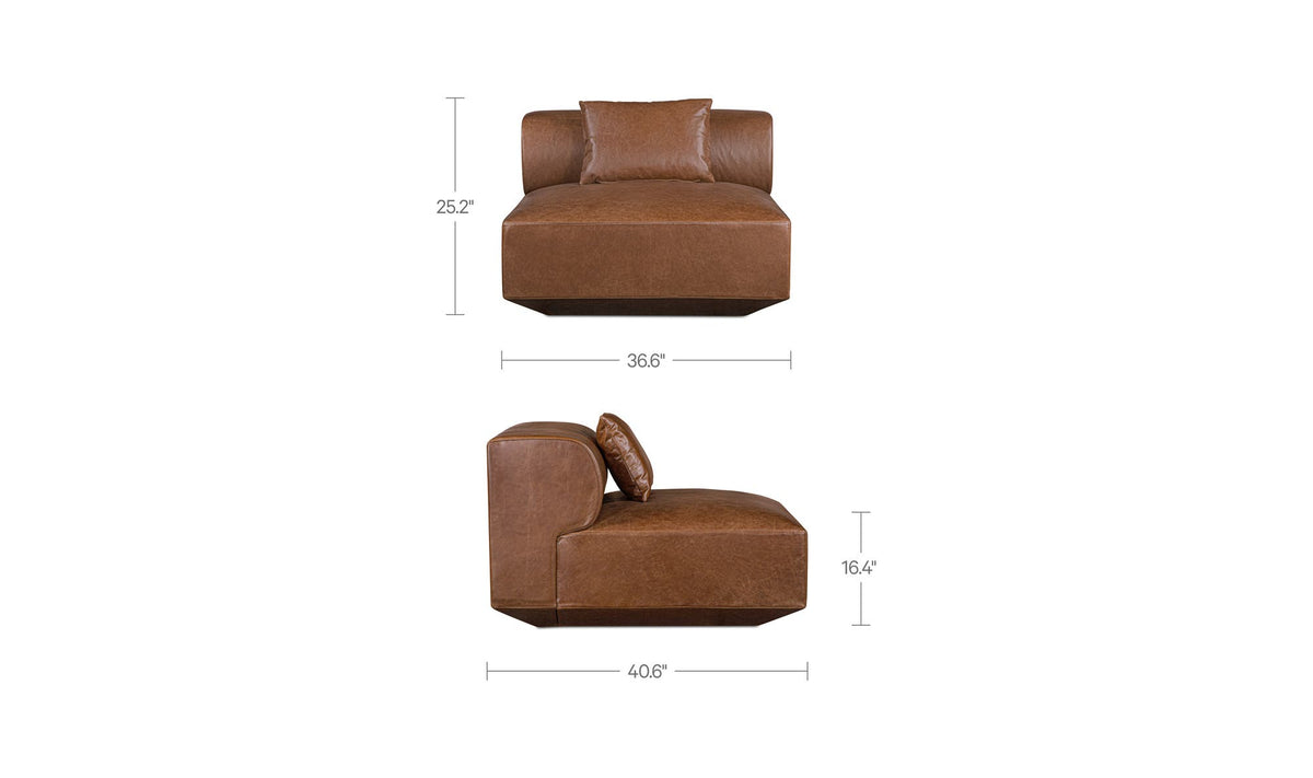 Goodwin Dark Brown Leather Slipper Chair - Ornate Home