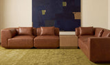 Goodwin Dark Brown Leather With Side Table Classic L Modular Sectional - Ornate Home