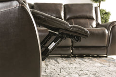 Gorgius Espresso Top Grain Leather Match Power Reclining Sofa & Loveseat - Ornate Home