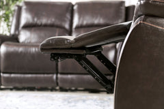 Gorgius Espresso Top Grain Leather Match Power Reclining Sofa & Loveseat - Ornate Home