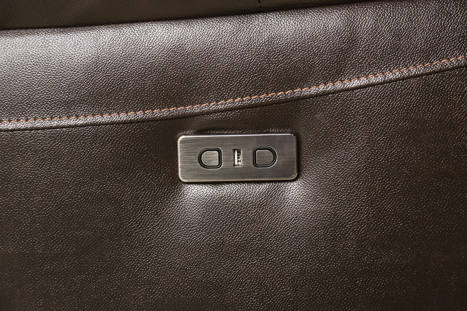 Gorgius Espresso Top Grain Leather Match Power Sectional - Ornate Home