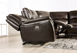 Gorgius Espresso Top Grain Leather Match Power Sectional - Ornate Home