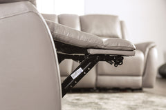 Gorgius Light Gray Top Grain Leather Match Power Reclining Sofa & Loveseat - Ornate Home