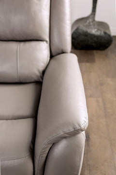 Gorgius Light Gray Top Grain Leather Match Power Reclining Sofa & Loveseat - Ornate Home