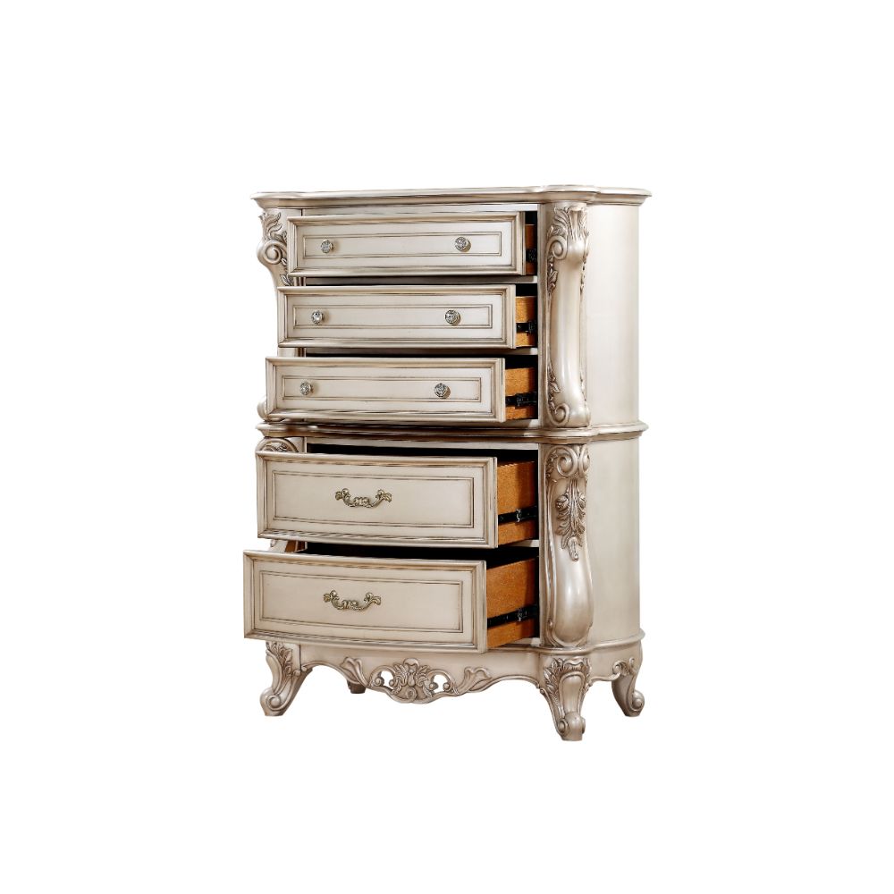 Gorsedd Antique White Chest - Ornate Home